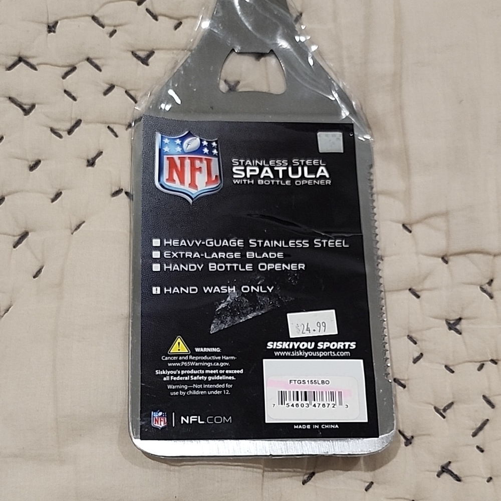 NFL Black and Silver Stainless Steel Spatula